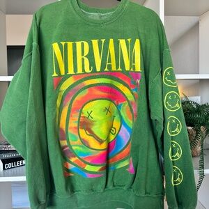 Green Urban Outfitters Nirvana Sweatshirt